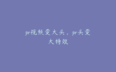 pr视频变大头，pr头变大特效