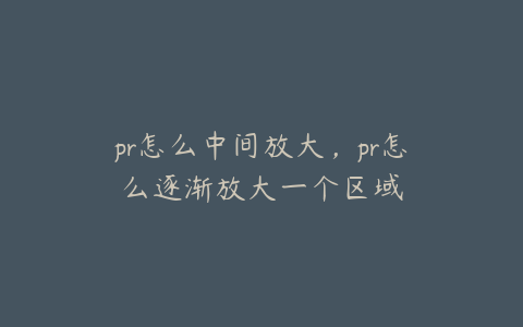 pr怎么中间放大,pr怎么逐渐放大一个区域