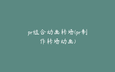 pr组合动画转场(pr制作转场动画)