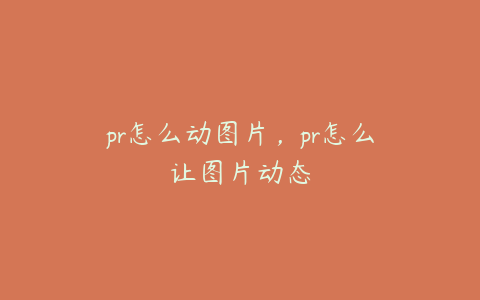 pr怎么动图片,pr怎么让图片动态