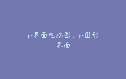 pr界面电脑图,pr图形界面