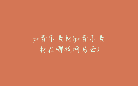 pr音乐素材(pr音乐素材在哪找网易云)