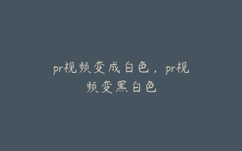 pr视频变成白色,pr视频变黑白色