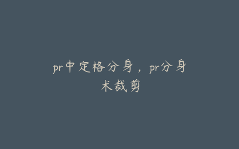pr中定格分身,pr分身术裁剪