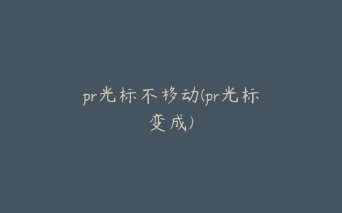 pr光标不移动(pr光标变成)