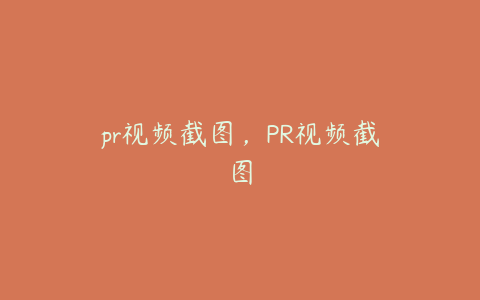 pr视频截图,PR视频截图