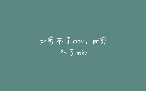 pr剪不了mov,pr剪不了mkv