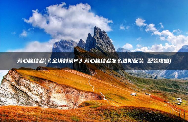 芳心终结者(《全境封锁2》芳心终结者怎么进阶配装 配装攻略)