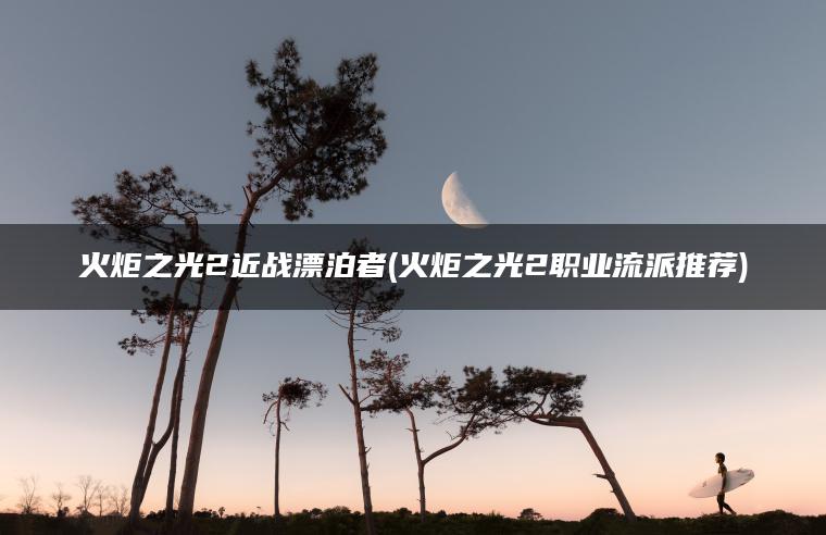 火炬之光2近战漂泊者(火炬之光2职业流派推荐)