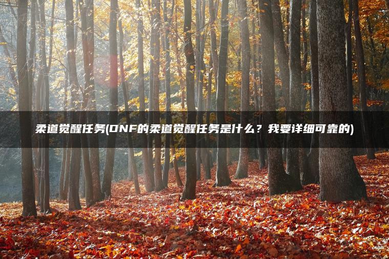 柔道觉醒任务(DNF的柔道觉醒任务是什么？我要详细可靠的)