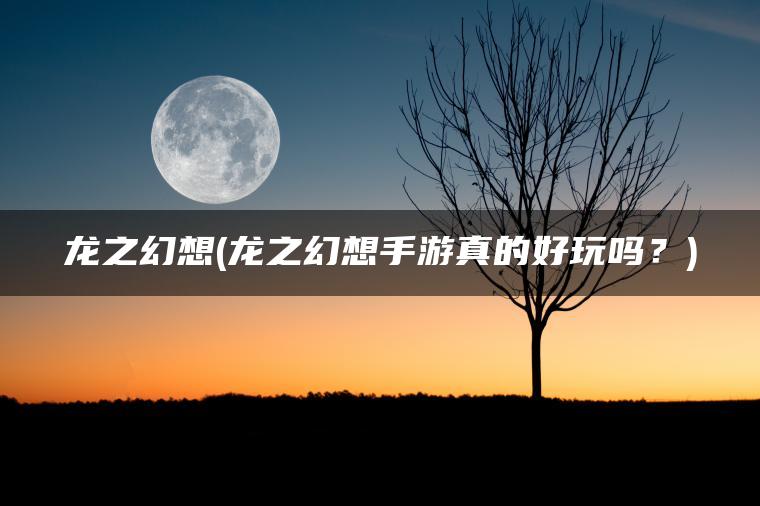 龙之幻想(龙之幻想手游真的好玩吗？)