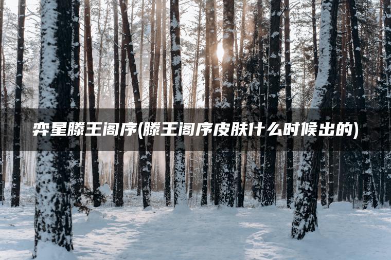 弈星滕王阁序(滕王阁序皮肤什么时候出的)