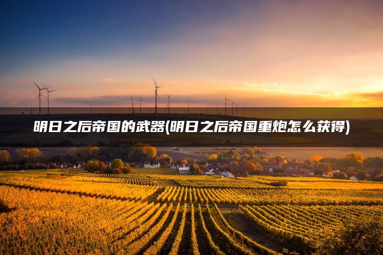 明日之后帝国的武器(明日之后帝国重炮怎么获得)