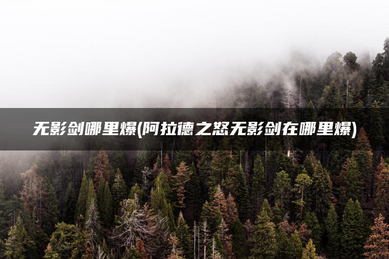 无影剑哪里爆(阿拉德之怒无影剑在哪里爆)