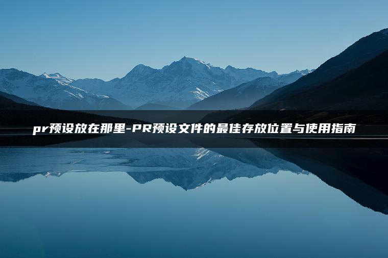 pr预设放在那里-PR预设文件的最佳存放位置与使用指南