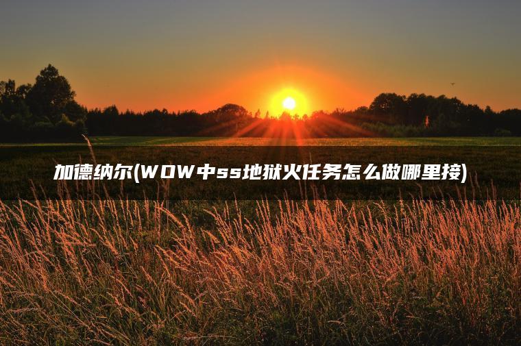 加德纳尔(WOW中ss地狱火任务怎么做哪里接)