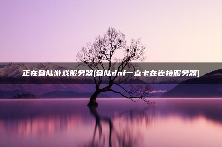 正在登陆游戏服务器(登陆dnf一直卡在连接服务器)