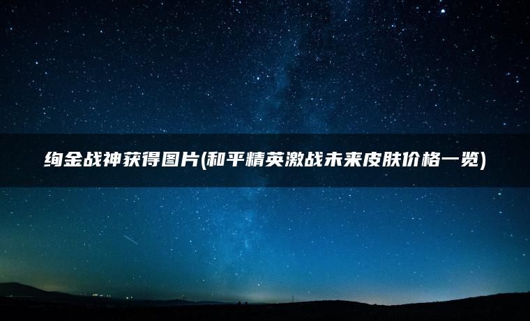 绚金战神获得图片(和平精英激战未来皮肤价格一览)