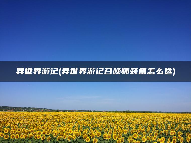异世界游记(异世界游记召唤师装备怎么选)