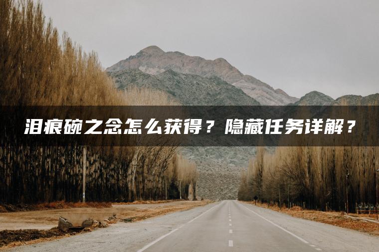 泪痕碗之念怎么获得？隐藏任务详解？