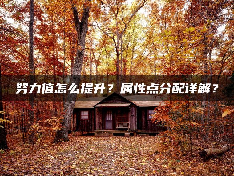 努力值怎么提升？属性点分配详解？