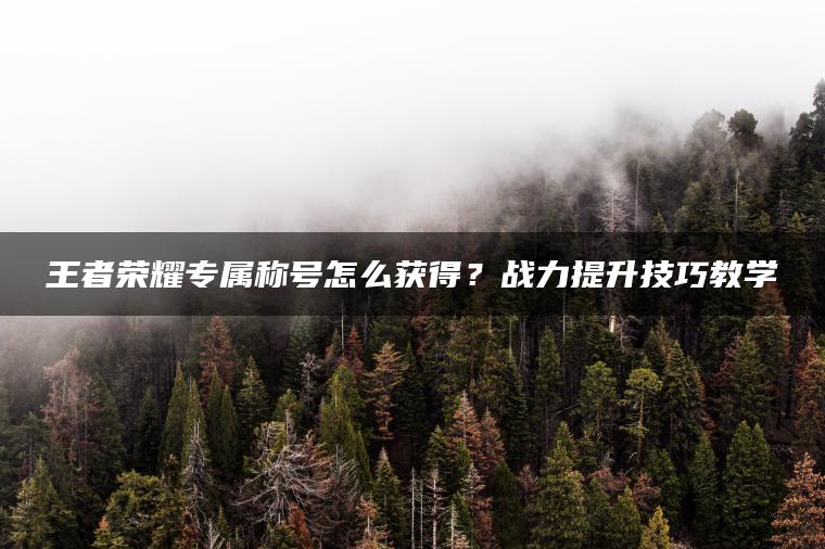 王者荣耀专属称号怎么获得？战力提升技巧教学