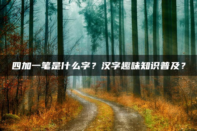 四加一笔是什么字？汉字趣味知识普及？
