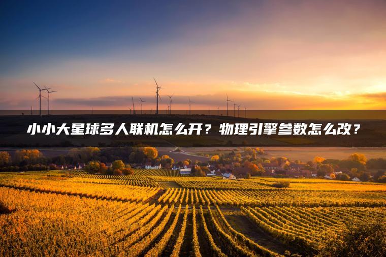 小小大星球多人联机怎么开？物理引擎参数怎么改？