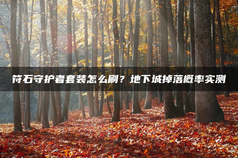 符石守护者套装怎么刷？地下城掉落概率实测