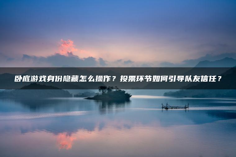 卧底游戏身份隐藏怎么操作？投票环节如何引导队友信任？